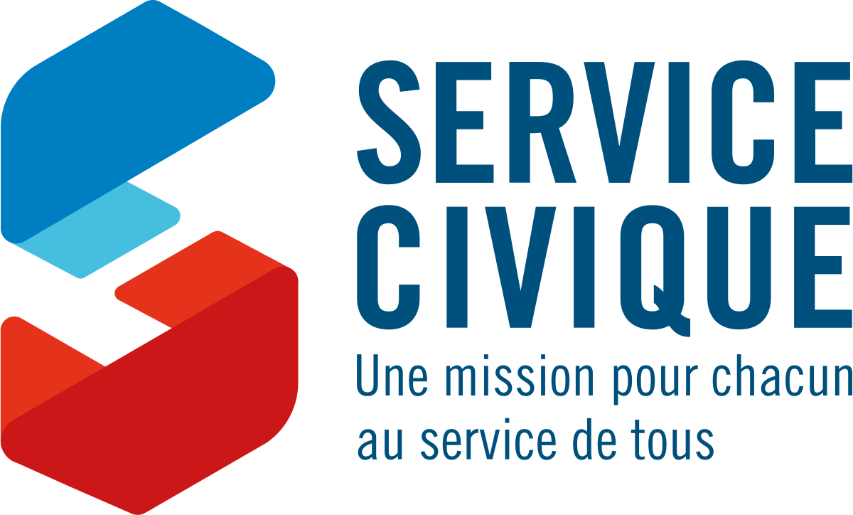 Logo service civique partenaire de l'association HALAYE inclusion numérique
